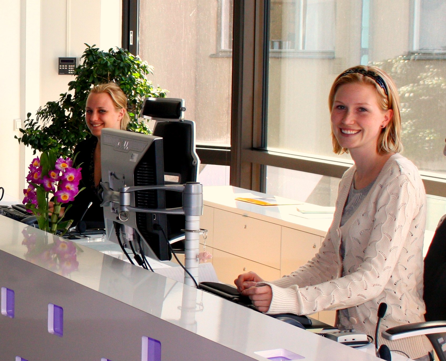 What are the skills required for employment in a receptionist role?
